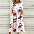thumbnail image 2 of Halloween Summer Dresses for Women 2026 Comfy Funny Halloween Party Graphic Wedding Dress Short Sleeve Trendy Loose Fit Flowy Midi Halloween Costumes Dresses White XL, 2 of 6