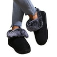 thumbnail image 3 of Vedolay Women Slippers Men Cute Fuzzy House Slippers Non-Slip Bedroom Indoor Slippers Black,39, 3 of 5