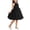 Black, variant on Girls Halter Neck Tulle Dress Pink Kids Flower Girl A-Line Party Dress with Floral Applique Knee Length for Wedding Birthday,Size 5-6 T