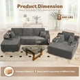 thumbnail image 3 of XIZZI Modular Sectional Sofa Couch Set, Deep Seat L-Shape Upholstered Couch & Large Sofa Bed, Modern Minimalist Couches for Living Room, Bedroom, Left Chaise, Gray - Corduroy Fabric, 3 of 11