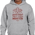 thumbnail image 2 of I've Got a Good Heart but This Mouth Hoodie Sweatshirt Unisex Large Grey, 2 of 5