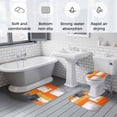 thumbnail image 5 of Burnt Orange Grey Bath Mat 3 Piece Bathroom Rug Set, Modern Oil Painted Art Abstract Non Slip Bath Rug Contour Mat and Toilet Lid Cover, Absorbent Shower Mats Soft Bath Rugs and Mats Sets, 5 of 8