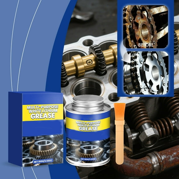 Multi-Purpose White Lithium Grease, Superior Lubrication for Mechanical Systems, Long-lasting Protection Against Wear, High Temperature Stability for Demanding Environments