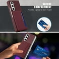 thumbnail image 2 of for Samsung Galaxy Z Fold 5 Case Wallet with 2-Card Credit Card Holder Slot Full Body Protection Slim Fit Phone Case for Women Men-Burgundy, 2 of 11