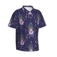 thumbnail image 2 of Balery Lavender Flowers Print Men's Hawaiian Shirts Short Sleeve Beach Shirt Relaxed Fit Vacation Button Down Shirts-Small, 2 of 9