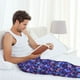 thumbnail image 5 of Balery Skull daisy purple Pantalones de pijama para hombre, pijama ultraligero, pantalón de descanso-Large, 5 of 6