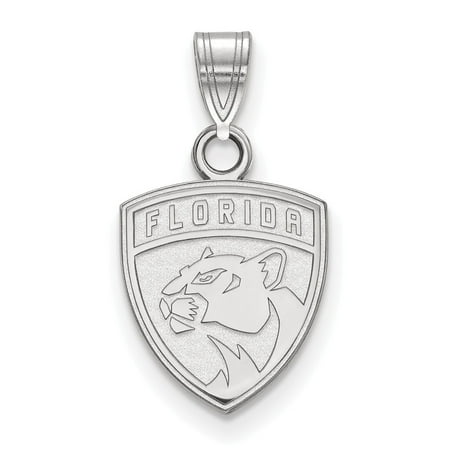 White Gold Panther - Solid 10k White Gold NHL Florida Panthers Small Pendant