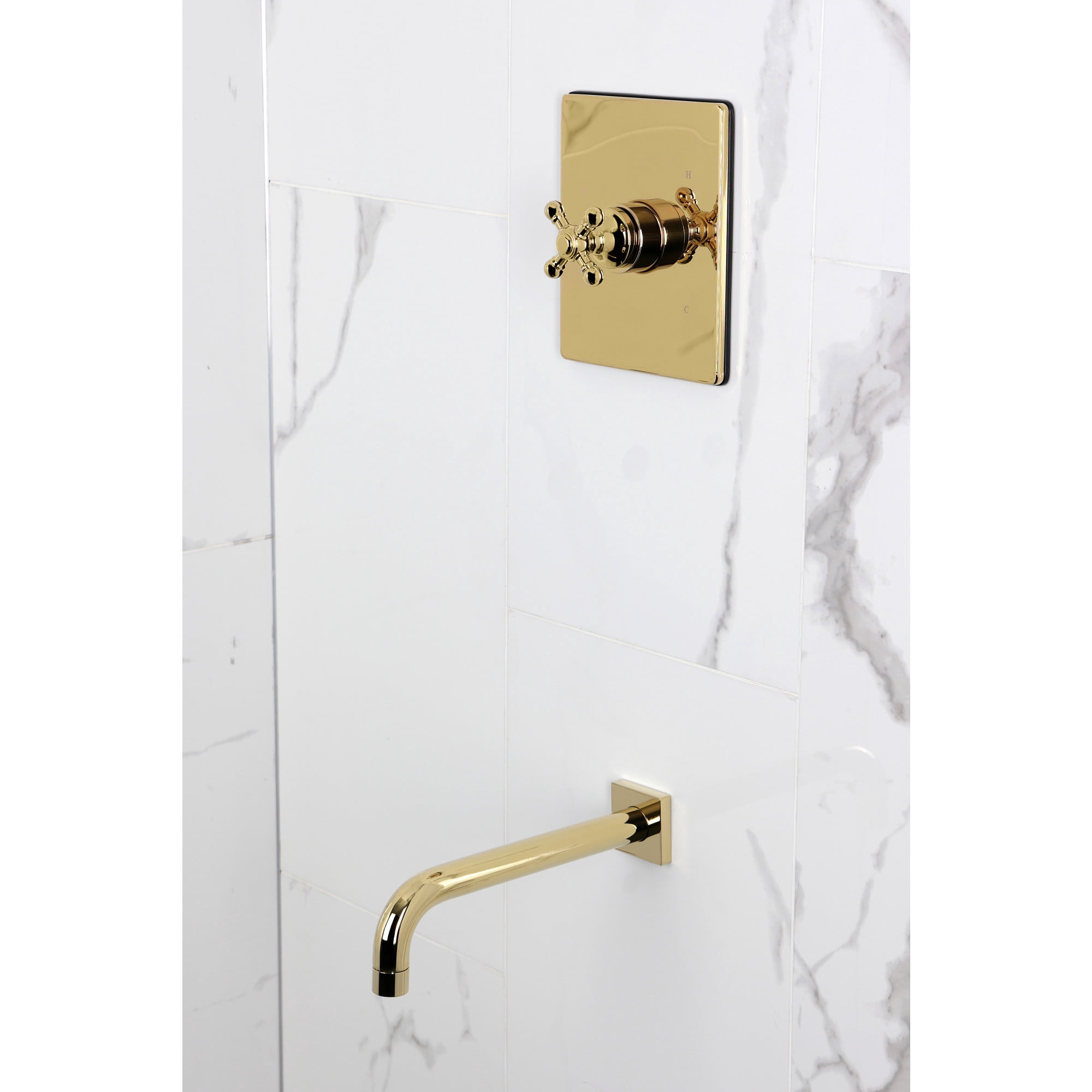 Kingston Brass KB6342BXTO Metropolitan Single-Handle Pressure Balanced Tub Faucet in Polished Brass