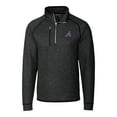 thumbnail image 2 of Men's Cutter & Buck Heather Charcoal Atlanta Braves City Connect Big & Tall Mainsail Sweater-Knit Half-Zip Pullover, 2 of 3