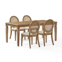 Crosley Furniture Katia 5Pc Dining Table Set For 4 Cane-Back Upholstered Chairs In Driftwood