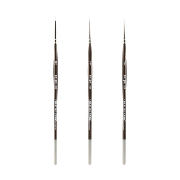 Creative Mark Fine Tip Liner Paint Brush Ultra Fine Detail Soft Hair Paint Brush For Watercolor, Gouache, Inks, Acrylic, Oils, Technical Artists, and Illustrators - [Size 15x0 - 3 Pack]