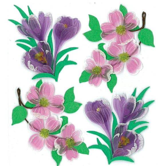 Jolee's Boutique Dimensional Stickers-Dogwood & Crocus Flowers E5020525