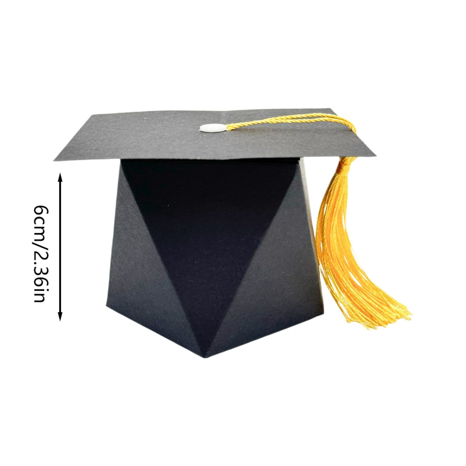Graduation Candy Boxes 30 Pcs - Grad Cap Shaped DIY Gift Boxes for Party Favors, Graduation Decorations, and Ceremony Containers, Graduation Decorations Supplies (Black)