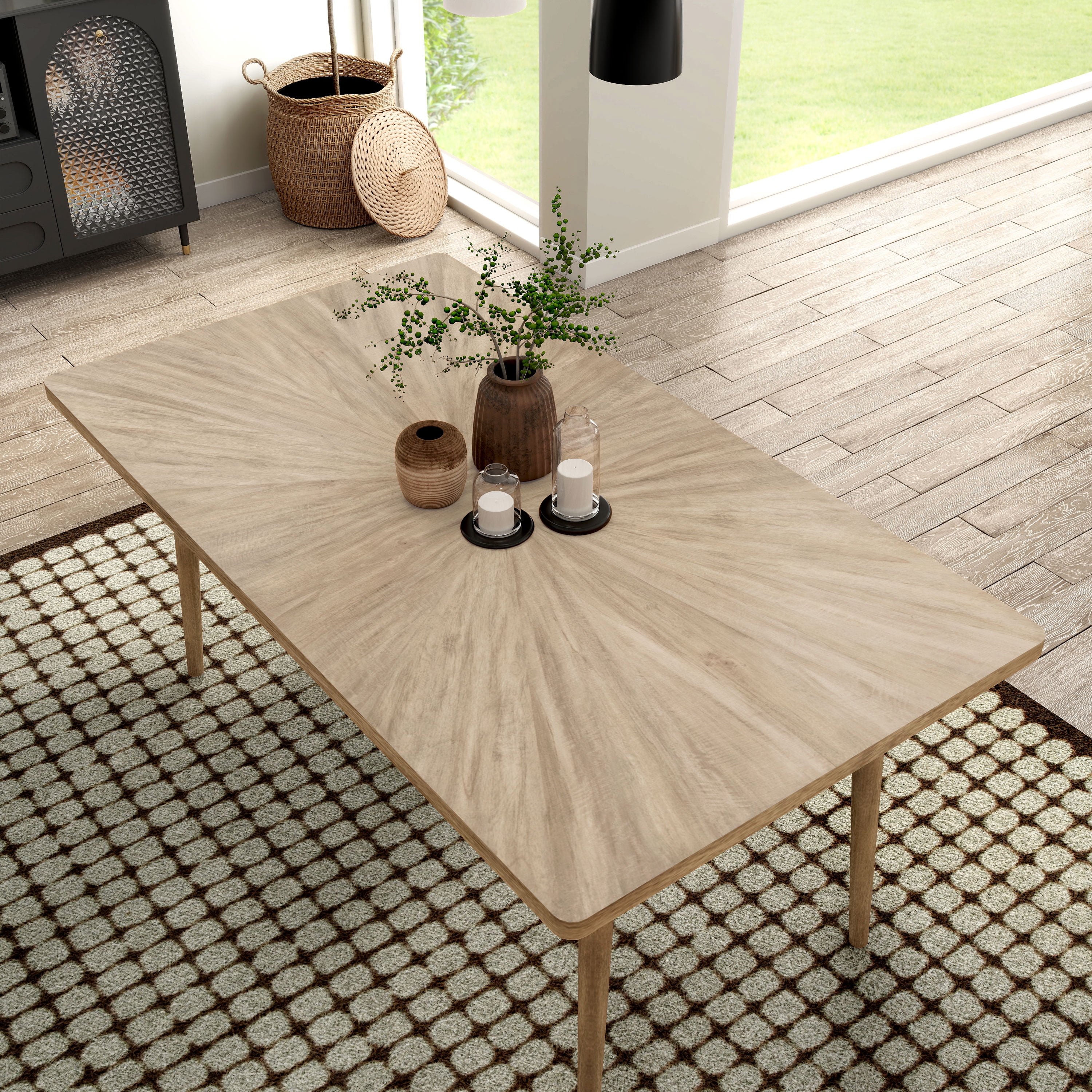 Furniture of America Ivren 68" Solid Wood Indoor Dining Table, Natural