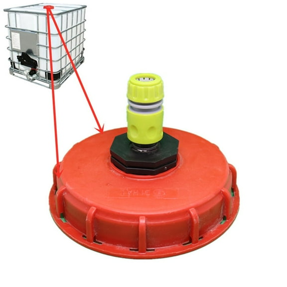 Plastic IBC Tank Cap Cover Lid Bung Adapter with Water Injection Connector Smile Home