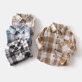 thumbnail image 4 of Gubotare Boys Flannel Toddler Boys Shirt Jacket Plaid Long Sleeve Kids Button Tops Boy Size 9-10, 4 of 8