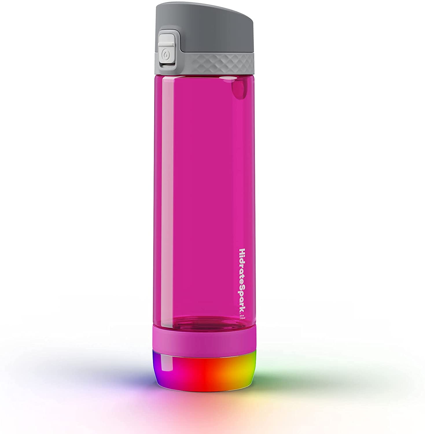 HidrateSpark STEEL Smart Water Bottle Tracks Water Intake & Glows to Remind You to Stay Hydrated Straw Lid 