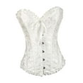 thumbnail image 2 of Camisola con corsé floral de jacquard y cordones para mujer, ropa de club con varillas de acero en espiral blanco, 2 of 9