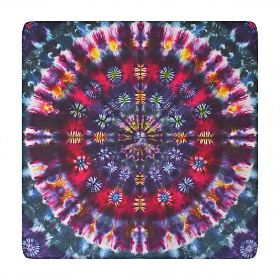 Vintage Hippie Tie Dye Tablecloth Featuring Rainbow Psychedelic Swirl, Watercolor Abstract Patterns, Boho Retro Multicolor Tie Dye Design