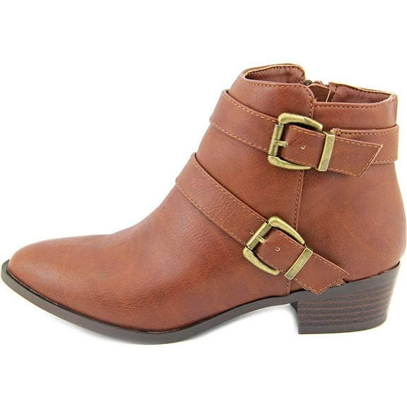 Material Girl Womens Cady Pointed Toe Ankle Fashion Boots, Cognac, Size 7.5