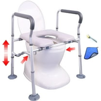 SHYUJAJIE Raised Toilet Seat with Handles 450lbs, Fit Most Toilet, Padded Elevated Toilet Seat Risers for Seniors Handicap, Adjustable Elongated Toilet Riser