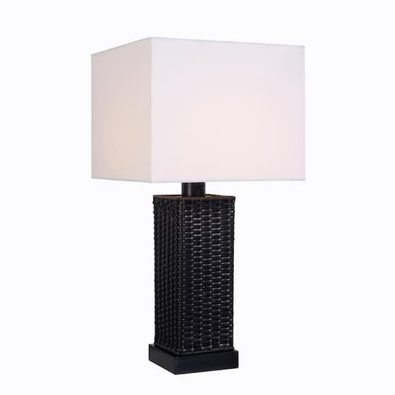 Ceybo Square Black Outdoor/Indoor Square Table Lamp 27.5 in