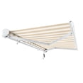 thumbnail image 2 of Awntech 18 Ft Key West Right Motorized Heavy Duty Patio Retractable Awning with Cassette (216in x 9.38in x 120in), Linen/White Stripe, 2 of 8