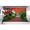 thumbnail image 3 of BSDHOME Polyester 7x5ft Beautiful Maple Leaves Ladder Nature Backdrop Lush Green Plants Wedding Photo Studio Photography Background, 3 of 5