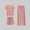 Pink, variant on Sakmal Comfy Pajamas for Women Set Soft Short Sleeve 3pc Top and Pants Lightweight Round Neck Lounge Loose Fit Solid Night Shirts for Women Sleepwear