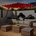 thumbnail image 6 of Mondawe 10ft Heavy Duty Solar Patio Umbrella with Cross Base, 360° Rotation, 24 LED Lights, Outdoor Hanging Offset Cantilever Market Sun Shade Umbrella, Red, 6 of 8