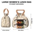 thumbnail image 5 of Pioneer Flower Floral Print Pattern Drawstring Lunch Bag Women - Drawstring Lunch Bag Insulated for Work Office - Stain-Resistant Large Lunchbags for Women with Multi-Pockets, 5 of 6