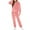 Pink, variant on Women Cute Fluffy Sherpa Loungewear Winter Warm One Piece Onesie Pajamas Hooded Romper with Pockets Zip Up Sleepwear