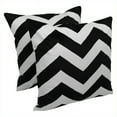 thumbnail image 1 of Blazing Needles Indian Chevron Throw Pillow in Black and Ivory, 1 of 1