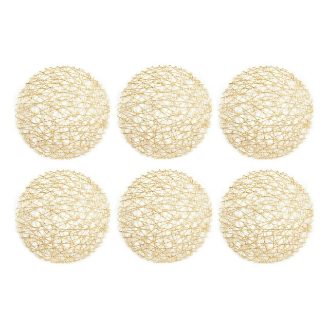 Juego de Individuales Redondos DII 38 cm Dorados 6 Piezas