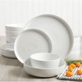 thumbnail image 1 of Gibson Home White Deco 16 Piece Double Bowl Dinnerware Set - White, 1 of 9