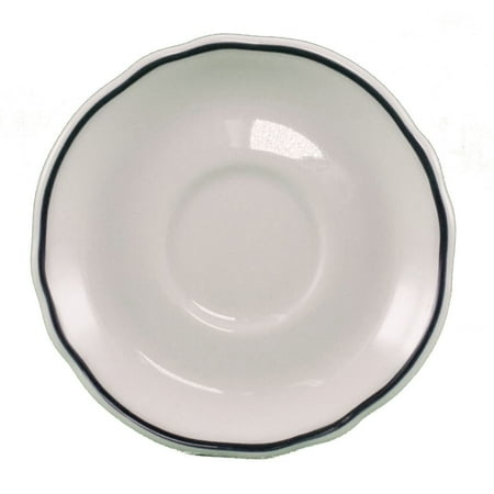 Homer Laughlin Serving Platter - Homer Laughlin 579847 Styleline Black Caroline A.D. Saucer- 36 / CS