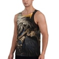 thumbnail image 2 of Gukieu Noble Style Bald Eagle Print Men's Quick Dry Fitness Vest, Round Neck Sleeveless Fitness Bodybuilding Top-Large, 2 of 7