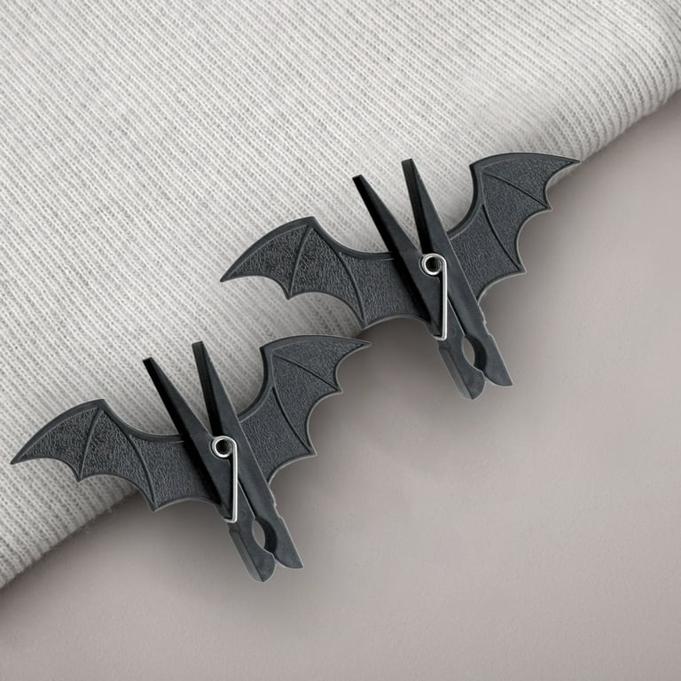  Halloween Black Clothes Pins, Bats Clothes Clips