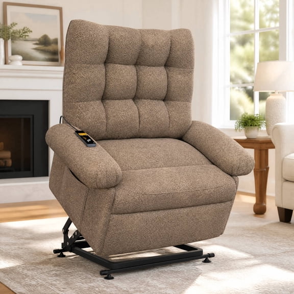 Lift Chair for Elderly, UHOMEPRO 3 Motor Power Lift Recliner Chair with Independent Backrest & Footrest Control, Electric Stand Assist Recliner for Living Room Home Theater