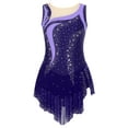 thumbnail image 3 of Aislor Women's Sleeveless Rhythmic Gymnastics Leotard Rhinestone Competition Acrobattics Bodysuit NavyBlue M, 3 of 7
