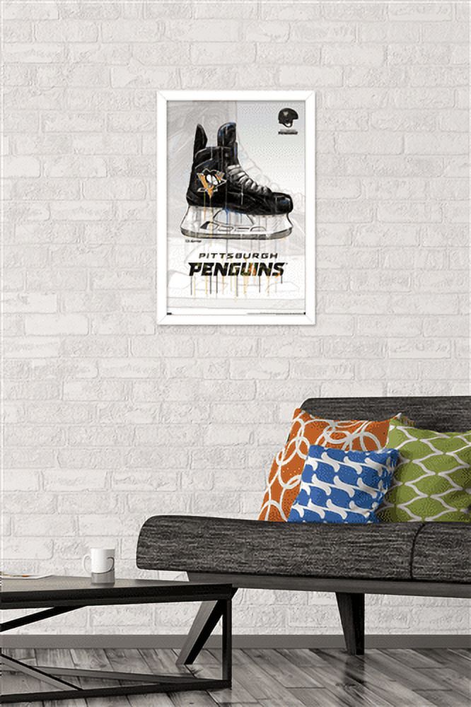 NHL Pittsburgh Penguins - Drip Skate 21 Wall Poster, 14.725" x 22.375", Framed