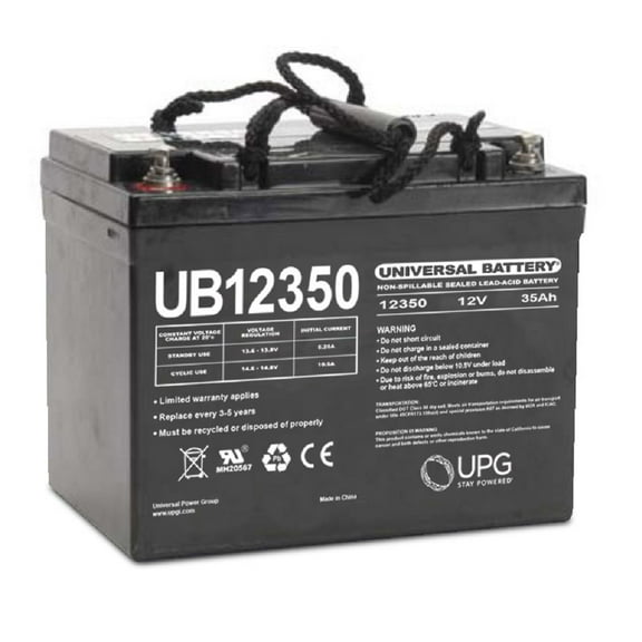 UPG UB12350 12V 35Ah I4 AGM U1 Battery for Mobility Wheelchairs Power Chair Scooters Pride Jazzy Select APC UPS Lawn Mower Garden Tractor Trolling Motor Rhino UTV