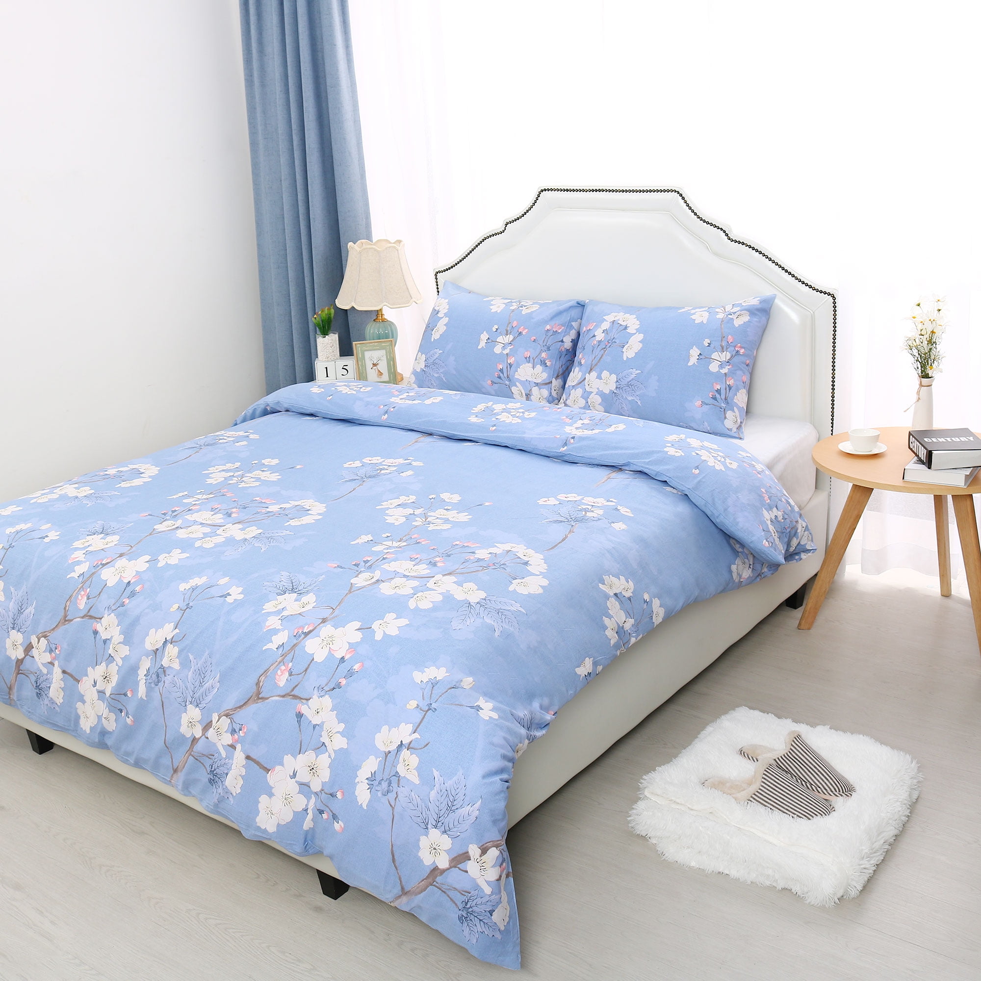 100 Cotton Duvet Quilt Comforter Cover Floral Bedding Set With