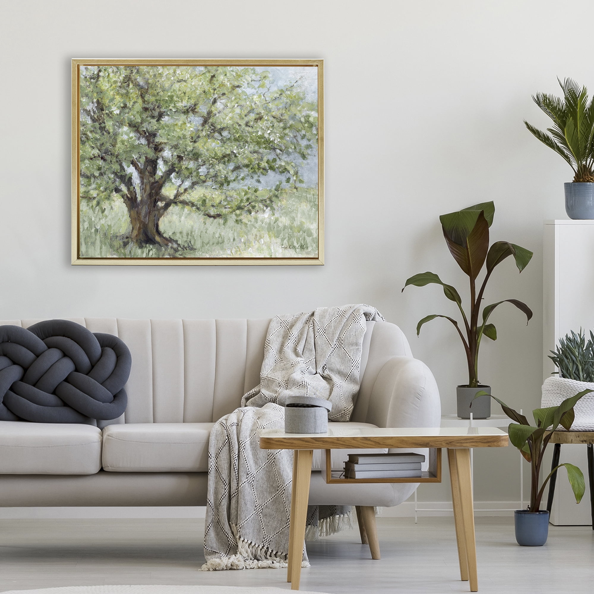 Stupell Industries Summer Oak Splendor Landscape Gold Framed Floater Canvas Wall Art, design by Lanie Loreth