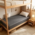 thumbnail image 6 of Roiihwy Single Fitted Sheet, 39.4 x 78.7 Inch Dark Gray Cot Sheets, Ultra Soft and Breathable Microfiber Bed Cover Snug Fit for Narrow Twin/RV Bunk/Camper Bunk/Guest Beds/Trifold Mattress, 6 of 7