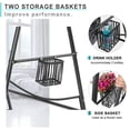 thumbnail image 4 of Reinforced Base & Triangular Structure Hammock Stand with 2 Storage Baskets, Swing Stand with 3 Hooks Fit for Most Hanging Chair for Oudoor&Indoor (Stand Only) (Black), 4 of 7