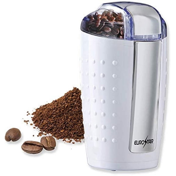 EUROSTAR EG202W 3oz Electric Coffee Grinder with Stainless Steel Blades, White