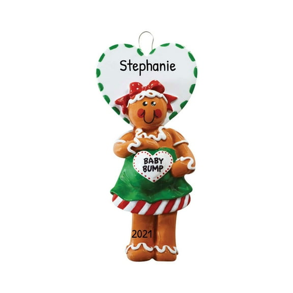 Ornaments by Elves Personalized Gingerbread Mom to Be Christmas Ornament 2024 BabyBump Decor .25lbs