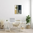 thumbnail image 2 of Distinct Geometric Layered Shapes Abstract Graphic Art Gray Framed Art Print Wall Art, 2 of 7
