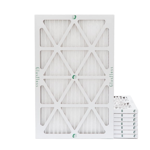 16x30x1 MERV 10 Pleated AC Furnace Air Filters by Glasfloss Industries. ( 8 Pack ) Exact Size: 15-5/8 x 29-5/8 x 7/8